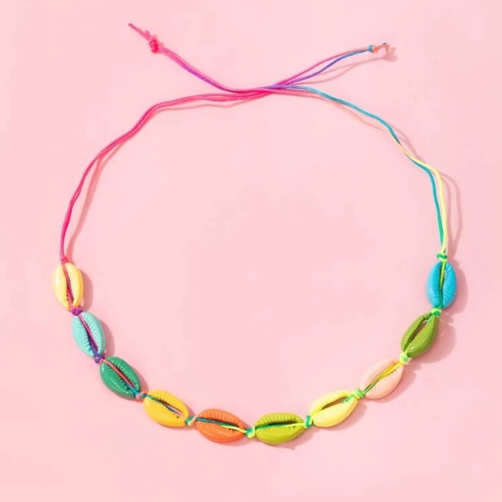 🐚 Playful Colorful Puka Cowrie Shell Choker 🐚
